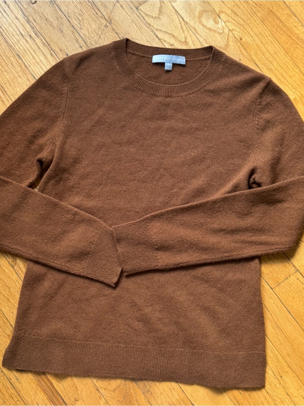 ANTONIO MELANI Cashmere Luxury Brown Crewneck Sweater